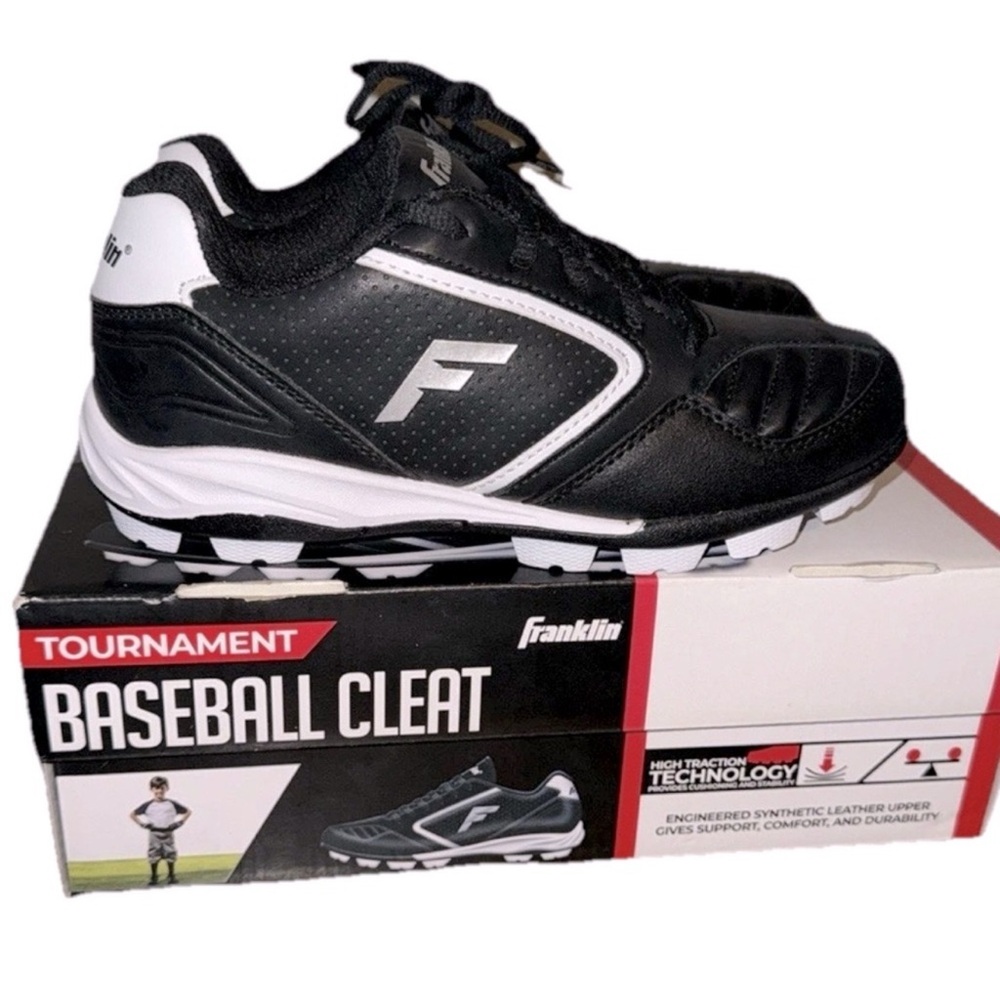 Franklin Kids Black and White cleats